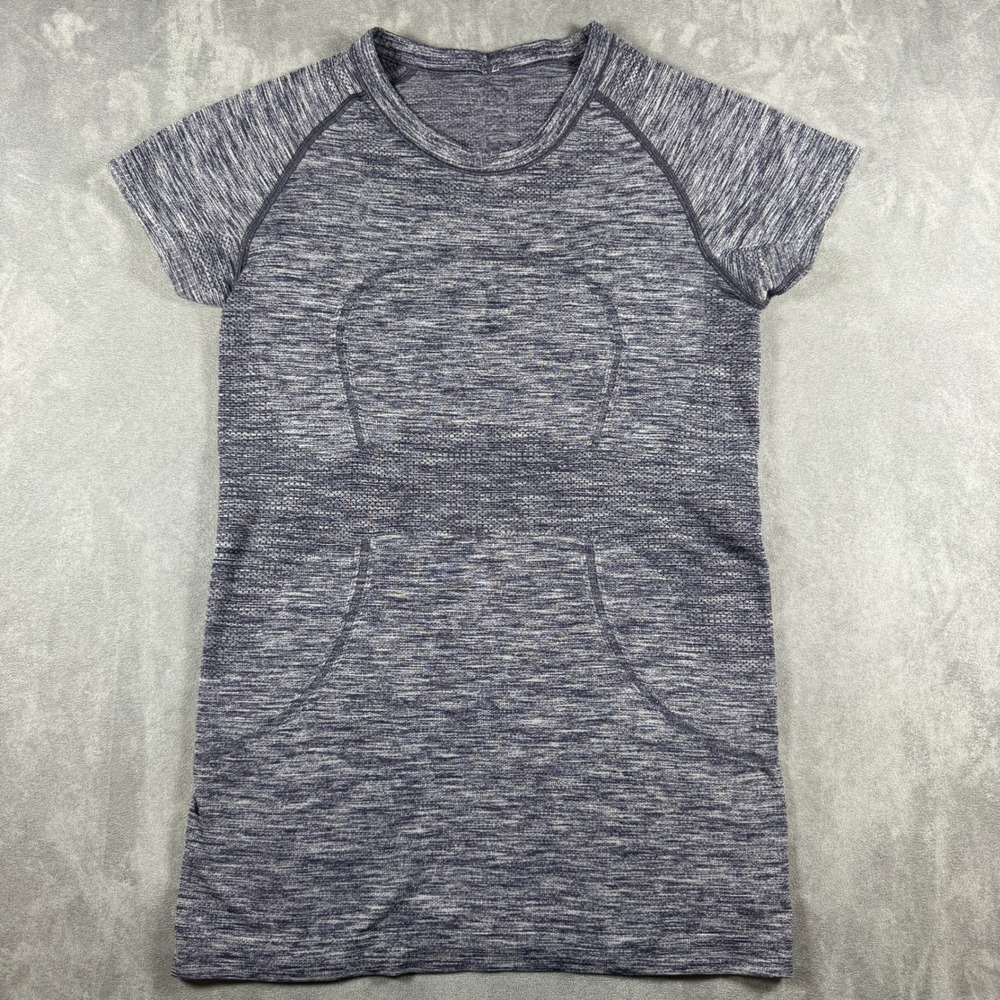 Lululemon Swiftly Tech Short Sleeve Crew Shirt Gray Space Dye Womens Size 4